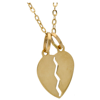 Gold Necklace (Chain with Broken Heart Shaped Pendant) 18KT - FKJNKL18KU6606