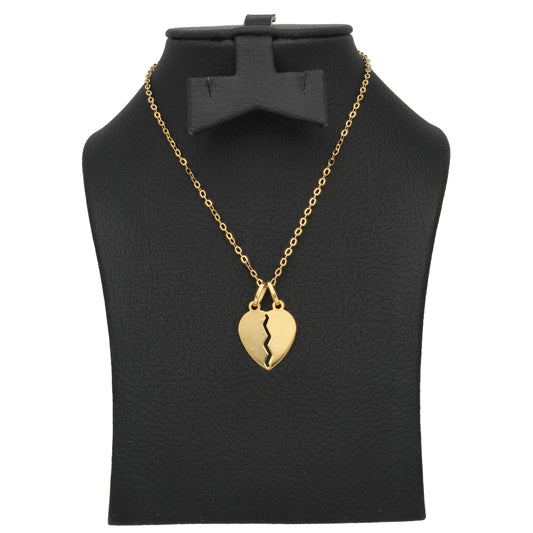 Gold Necklace (Chain with Broken Heart Shaped Pendant) 18KT - FKJNKL18KU6606