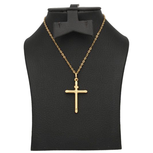 Gold Necklace (Chain with Cross Shaped Pendant) 18KT - FKJNKL18KU6618