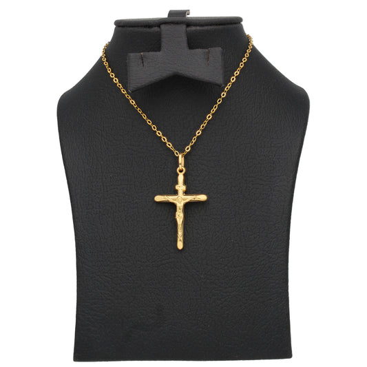 Gold Necklace (Chain with Cross Shaped Pendant) 18KT - FKJNKL18KU6619