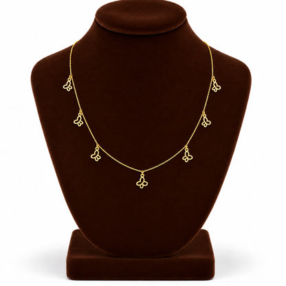 Gold Butterfly Charms Necklace 22KT - FKJNKL22KU6671
