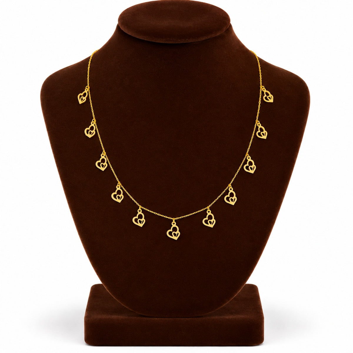 Gold Love Charms Necklace 22KT - FKJNKL22KU6673