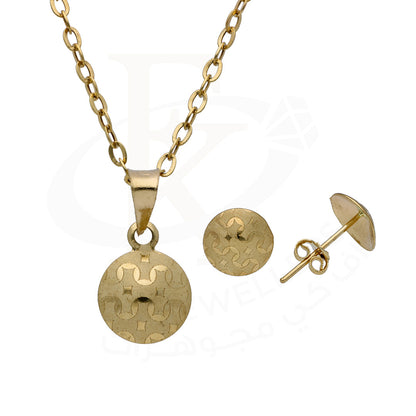 Gold Round Shaped Pendant Set 18KT - FKJNKLST18KU6469