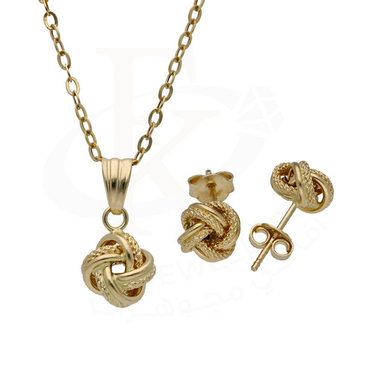 Gold Knot Shaped Pendant Set 18KT - FKJNKLST18KU6483