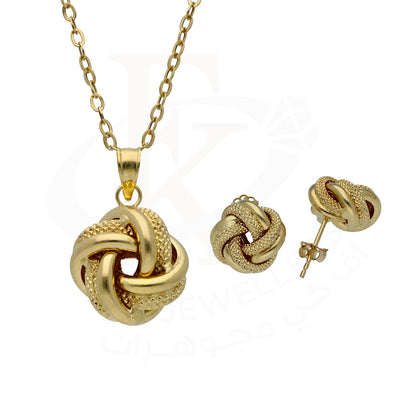 Gold Knot Shaped Pendant Set 18KT - FKJNKLST18KU6484