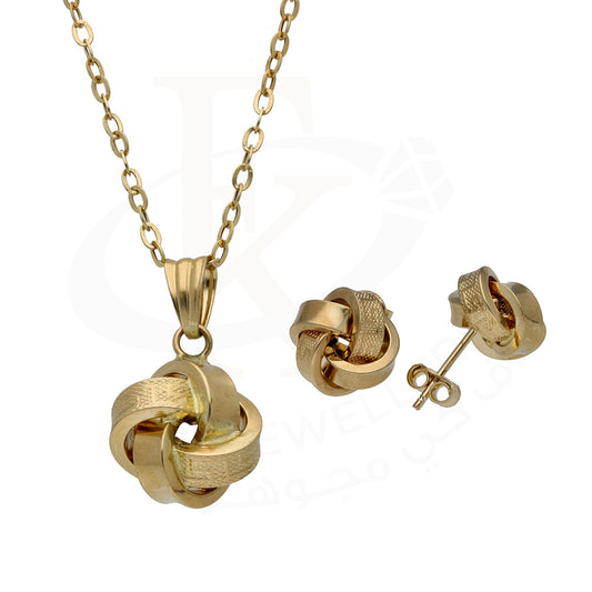 Gold Knot Shaped Pendant Set 18KT - FKJNKLST18KU6485