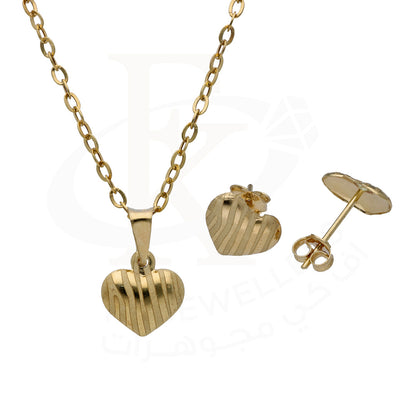 Gold Heart Shaped Pendant Set 18KT - FKJNKLST18KU6487