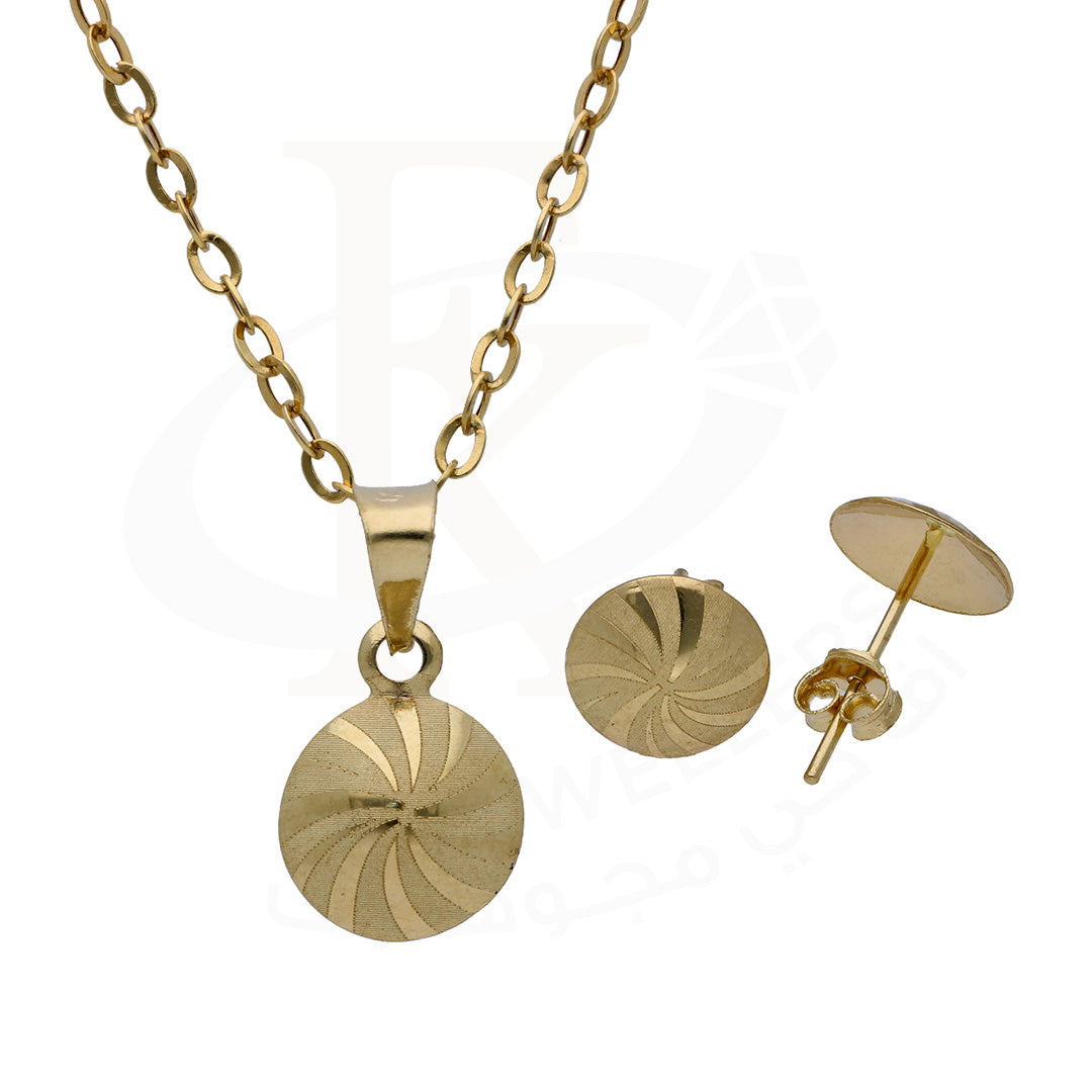 Gold Round Shaped Pendant Set 18KT - FKJNKLST18KU6502