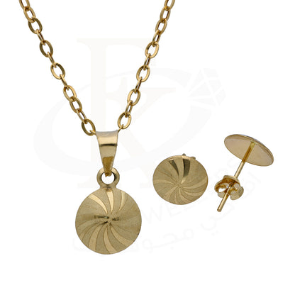 Gold Round Shaped Pendant Set 18KT - FKJNKLST18KU6502