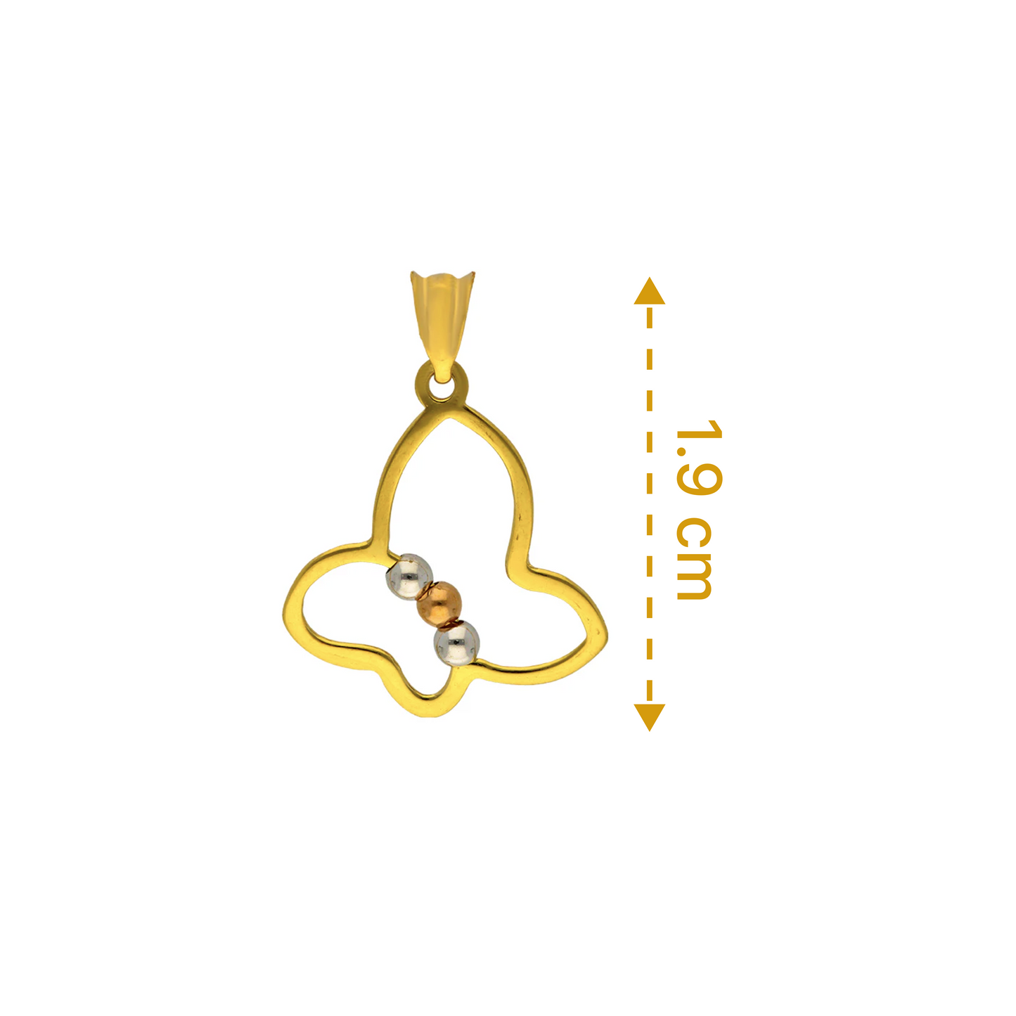 Trio Tone Gold Butterfly Pendant 18KT - FKJPND18KU1095