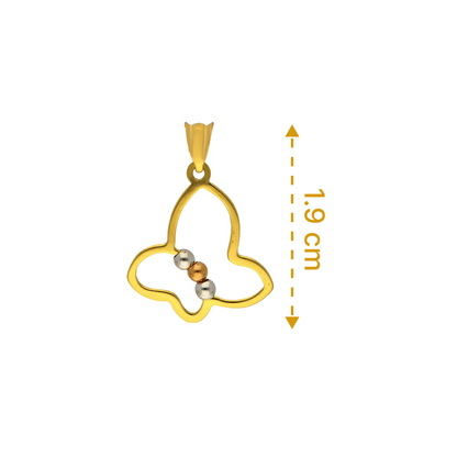 Trio Tone Gold Butterfly Pendant 18KT - FKJPND18KU1095