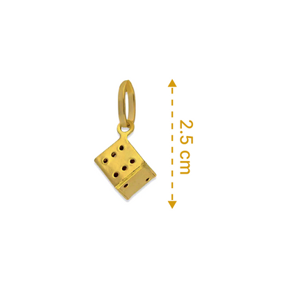 Gold Dice Pendant 18KT - FKJPND18KU1098