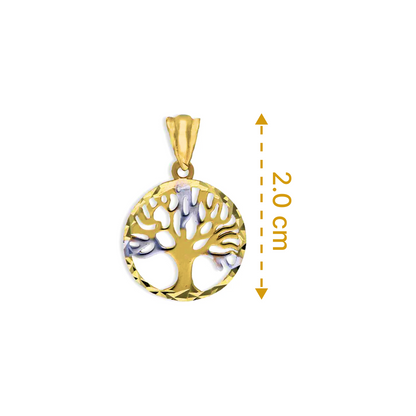 Dual Tone Gold Tree Pendant 18KT - FKJPND18KU1103