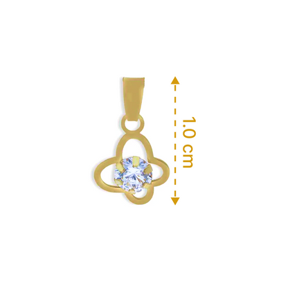 Gold Butterfly With Solitaire Pendant 18KT - FKJPND18KU1115