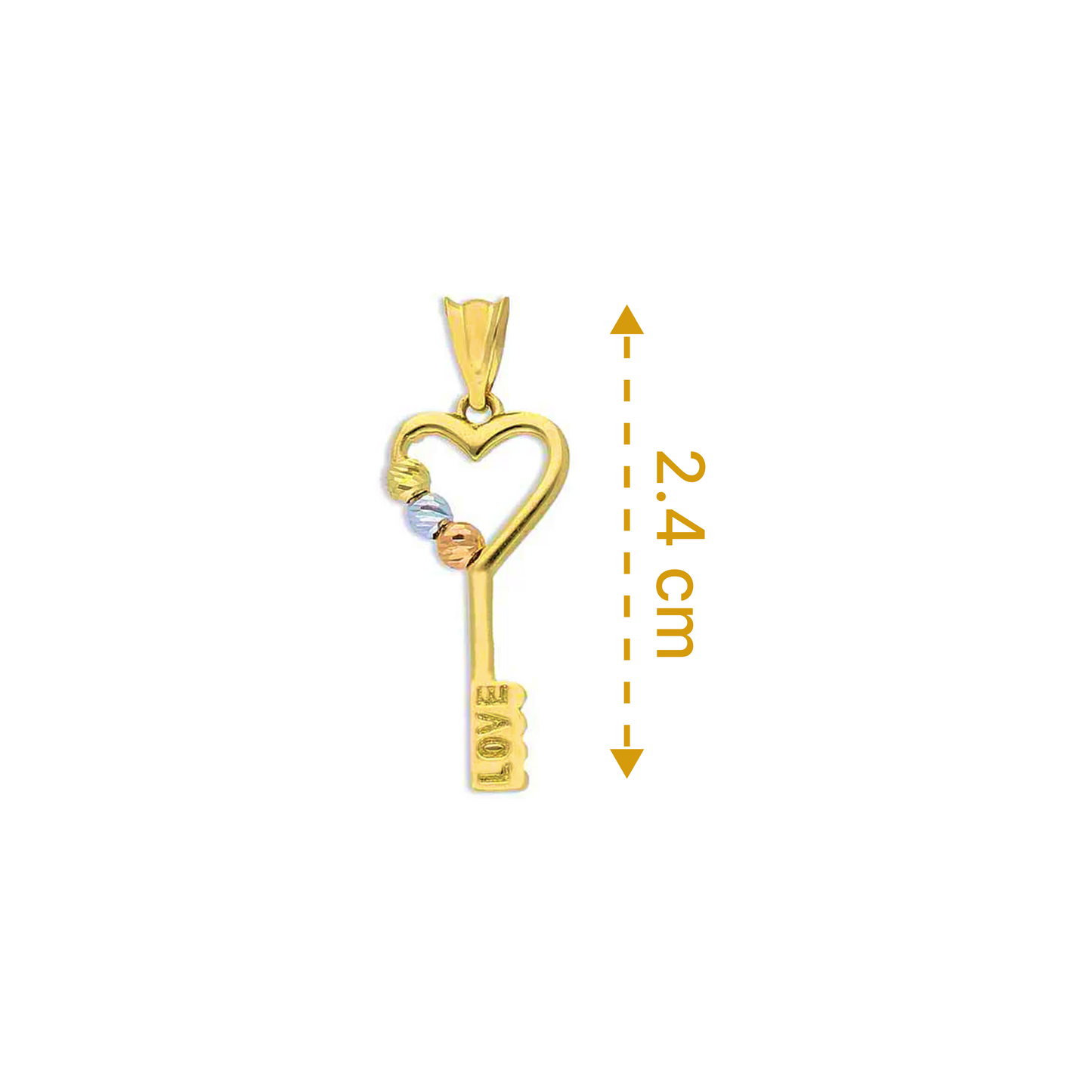 Tri Tone Gold Key Pendant 18KT - FKJPND18KU1137