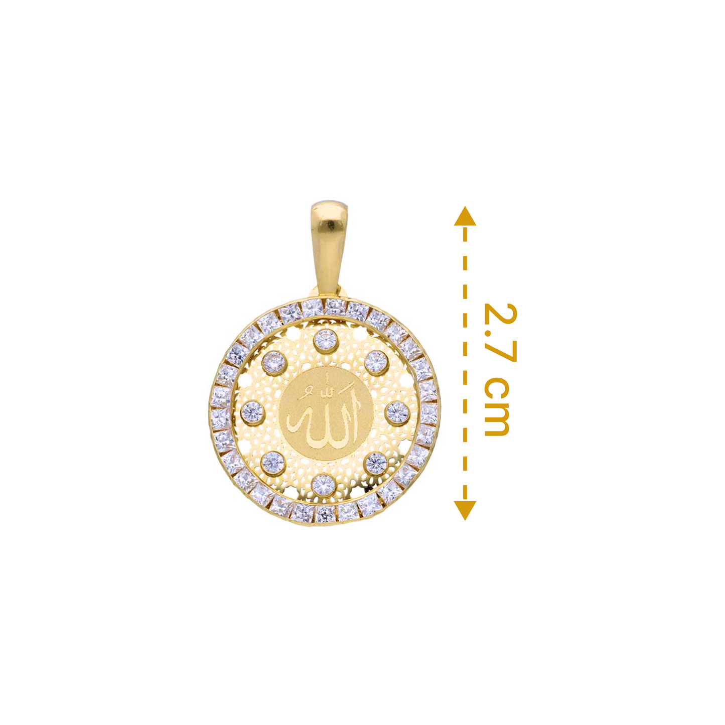 Gold Allah Pendant 18KT - FKJPND18KU1141
