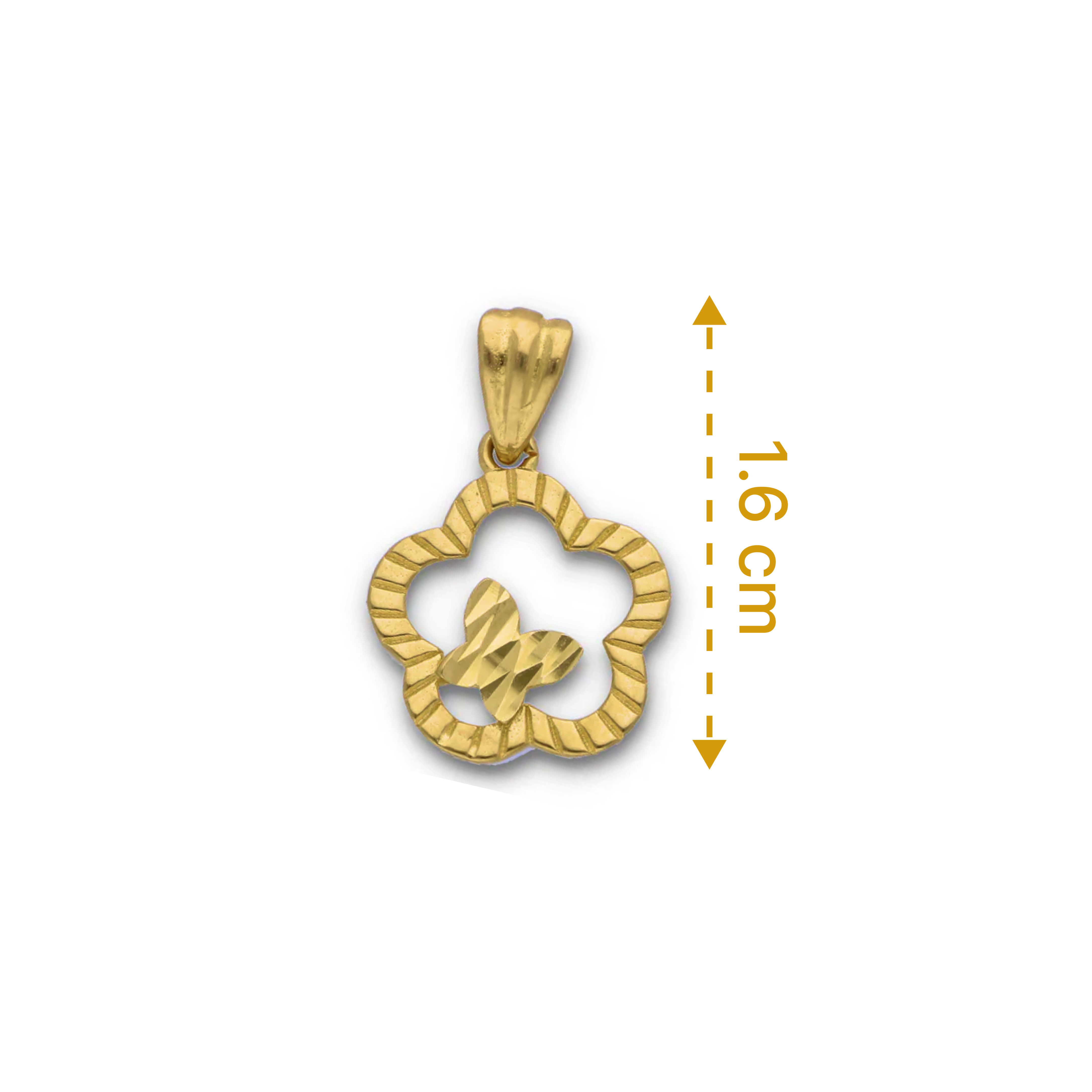 Gold Flower Shaped Pendant 18KT - FKJPND18KU6122