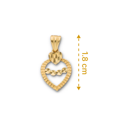 Gold Heart Shaped Pendant 18KT - FKJPND18KU6124