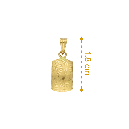 Gold Rectangle Shaped Pendant 18KT - FKJPND18KU6533