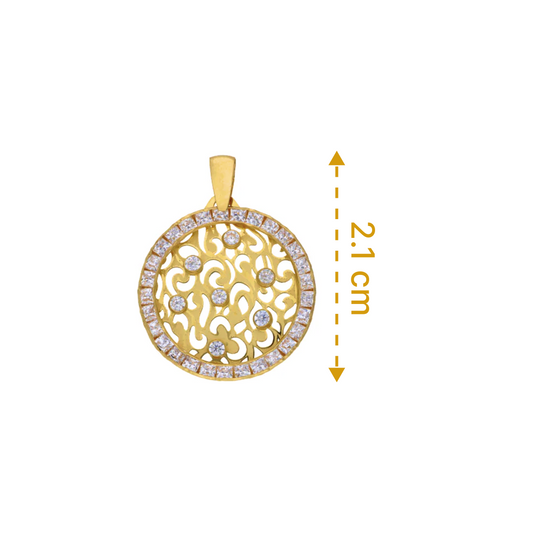 Gold Zircon Pendant 18KT - FKJPND18KU6536