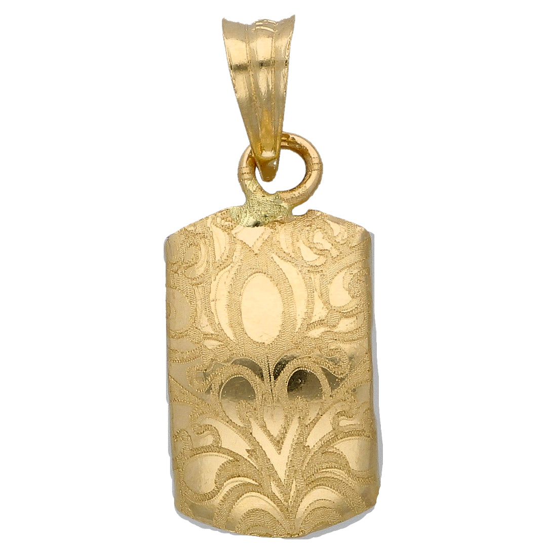 Gold Rectangle Shaped Pendant 18KT - FKJPND18KU6610