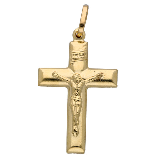 Gold Cross Shaped Pendant 18KT - FKJPND18KU6616