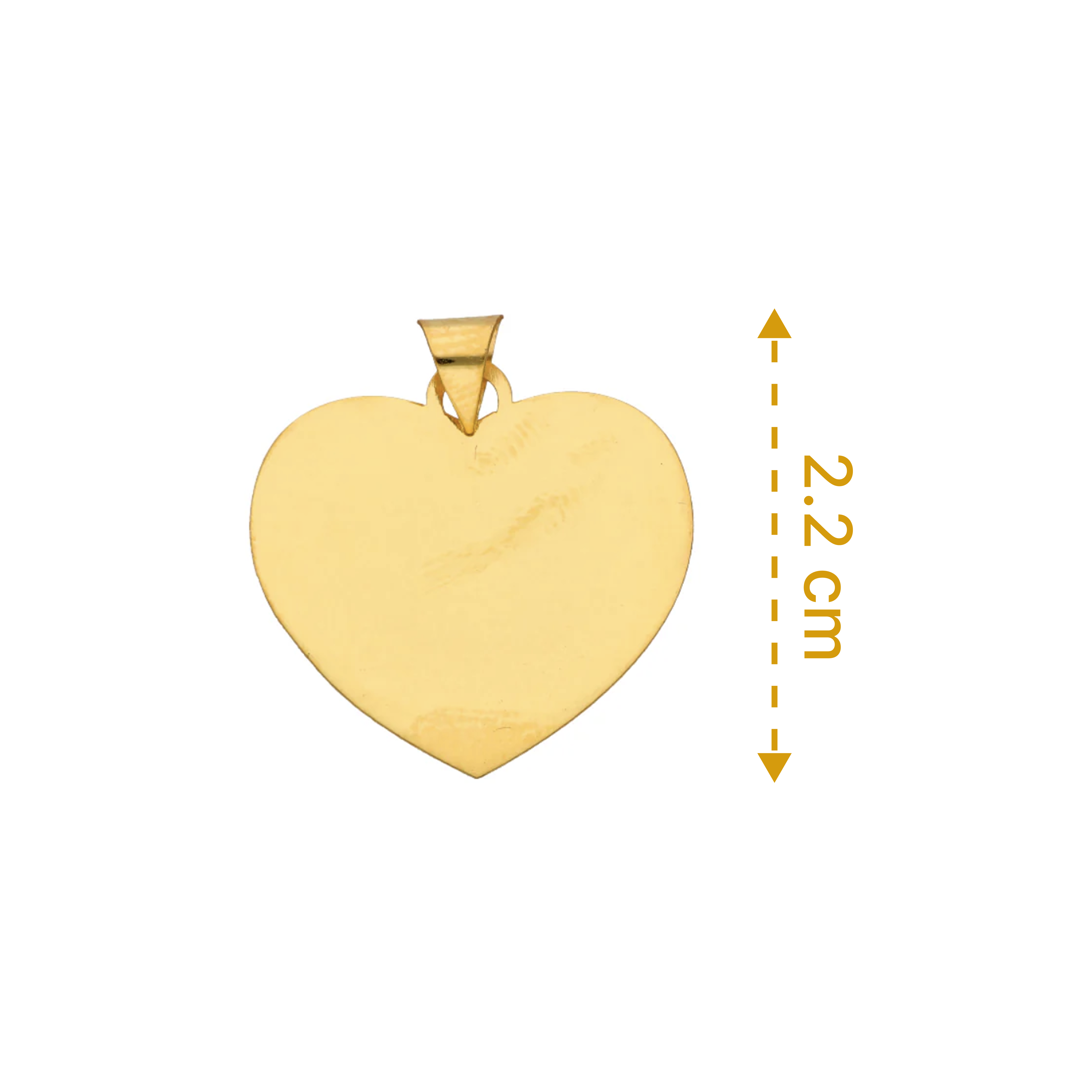 Gold Heart Shaped Pendant 22KT - FKJPND22KU6539