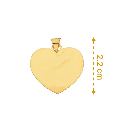 Gold Heart Shaped Pendant 22KT - FKJPND22KU6539