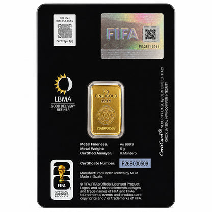 FIFA World Cup 26 5 Gram Gold Bar 24KT - FKJGBR24K6966