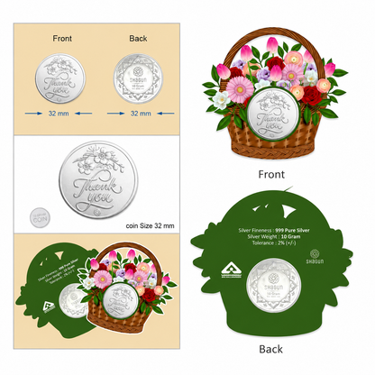 Flower Basket 10 Grams Silver Coin Acrylic Packing - FKJCONSL6998