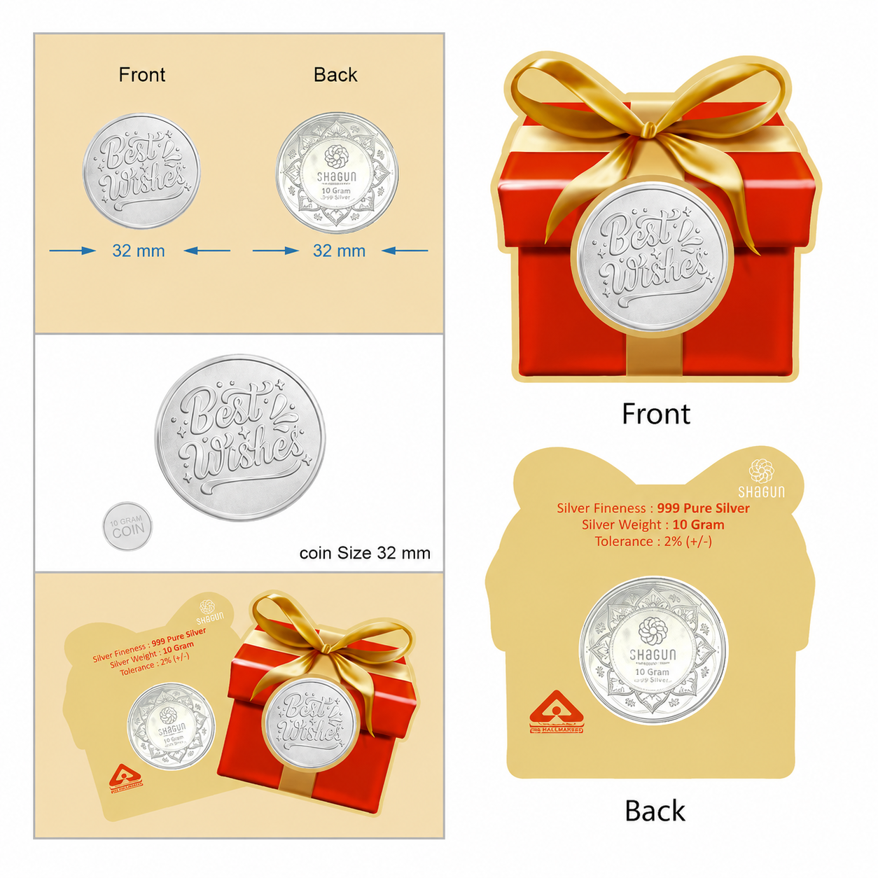 Gift Box 10 Grams Silver Coin Acrylic Packing - FKJCONSL7004
