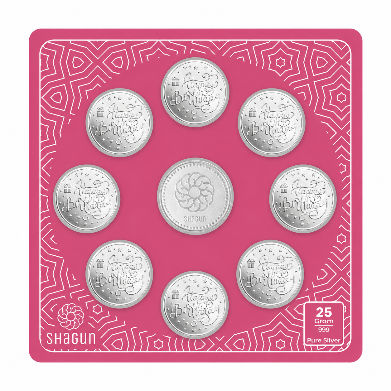 Happy Birthday 25 Grams Silver Coin With Musical Box - FKJCONSL7025