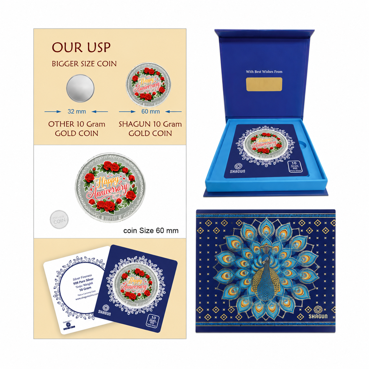 Happy Anniversary 10 Grams Colorized Silver Coin - FKJCONSL7019