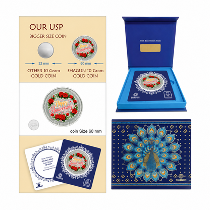 Happy Anniversary 10 Grams Colorized Silver Coin - FKJCONSL7019