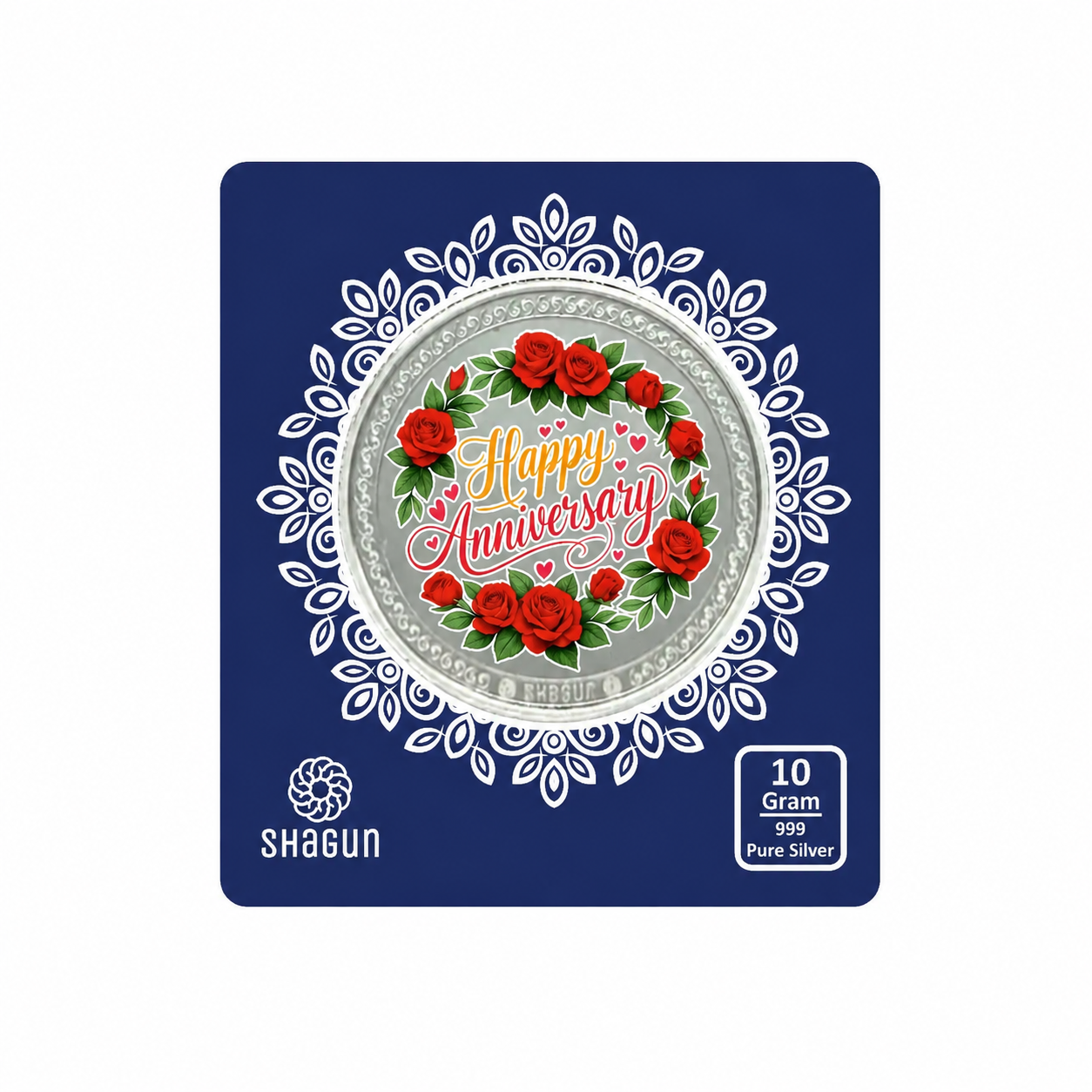 Happy Anniversary 10 Grams Colorized Silver Coin - FKJCONSL7019