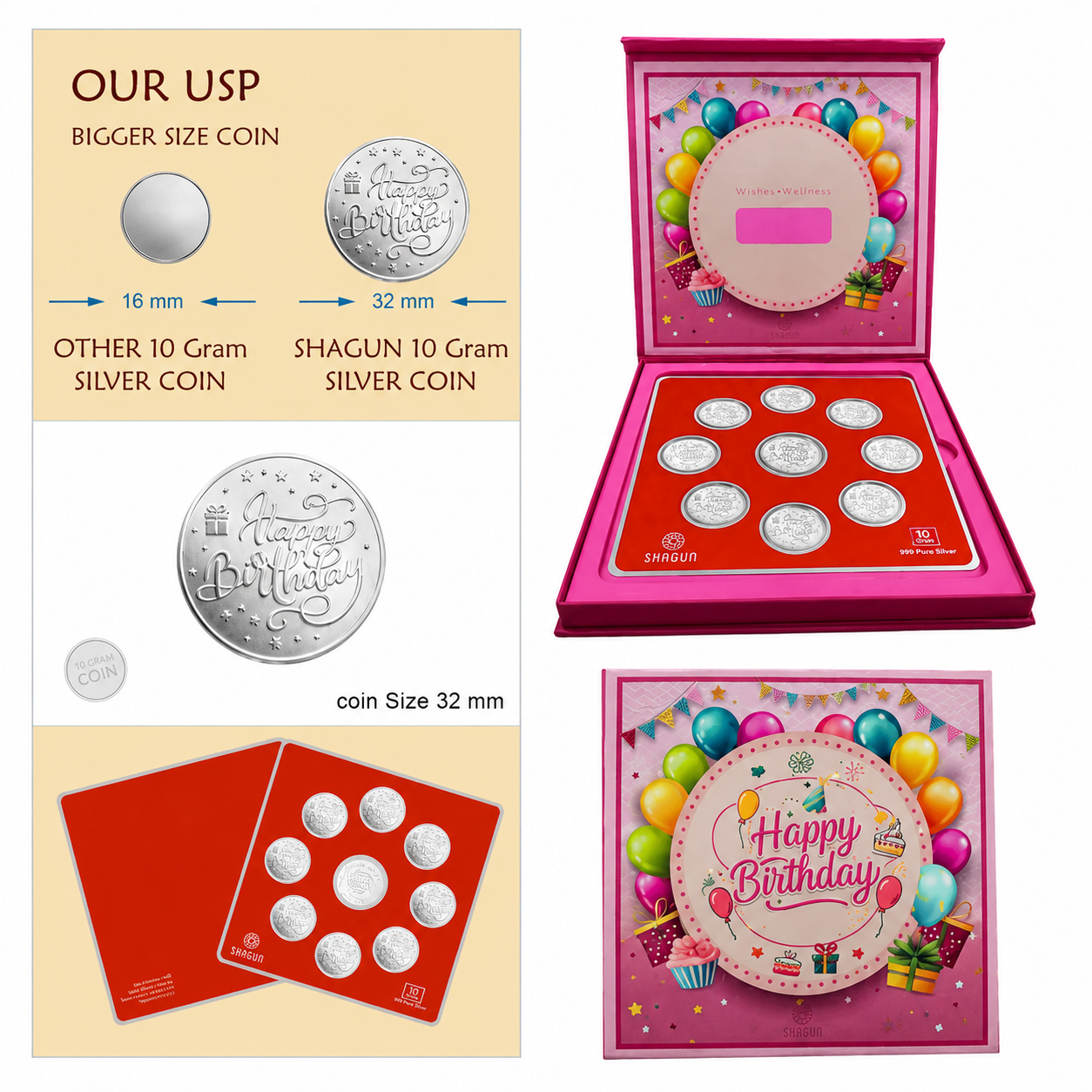 Happy Birthday 10 Grams Silver Coin Box- FKJCONSL7009
