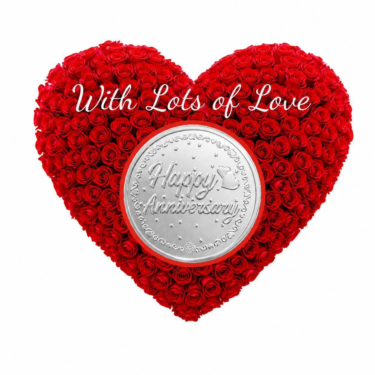 Happy Anniversary Heart 10 Grams Silver Coin Acrylic Packing - FKJCONSL7008