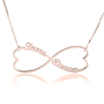 Silver 925 Personalized Heart Infinity Necklace - FKJNKLSLU6213