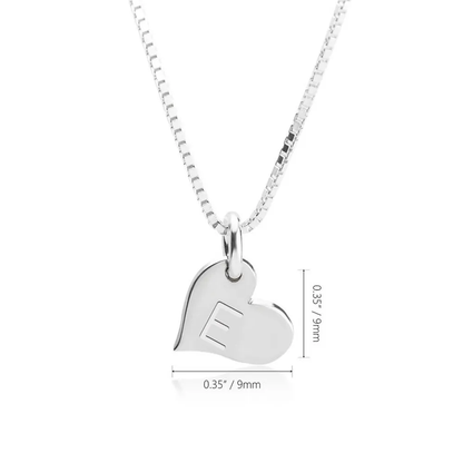 Silver 925 Personalized Heart Initial Necklace - FKJNKLSLU6200
