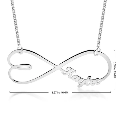 Silver 925 Personalized Heart Shape Infinity Name Necklace - FKJNKLSLU6214