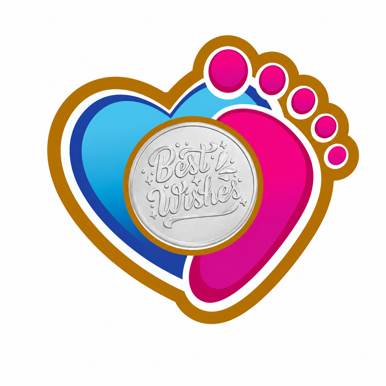 Heartfeet 10 Grams Silver Coin Acrylic Packing - FKJCONSL7001