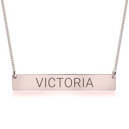 Gold & Silver Personalized Horizontal Bar Necklace - FKJNKLU6192