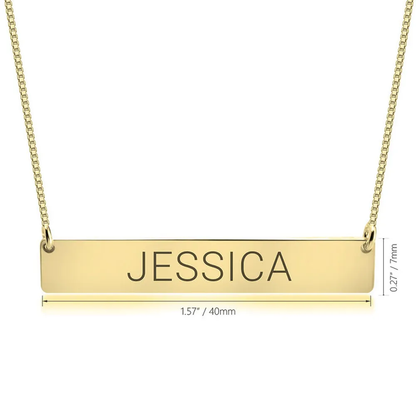 Gold & Silver Personalized Horizontal Bar Necklace - FKJNKLU6192