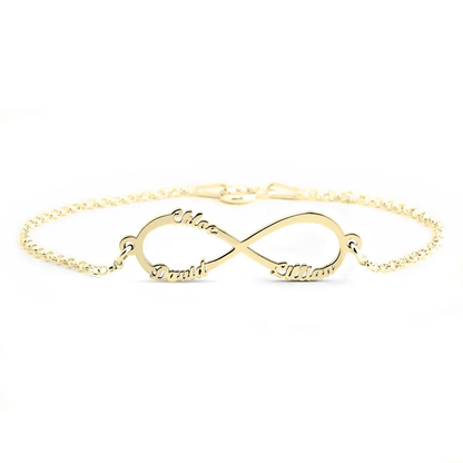 Gold & Silver Personalized Infinity Name Bracelet - FKJBRLU6268