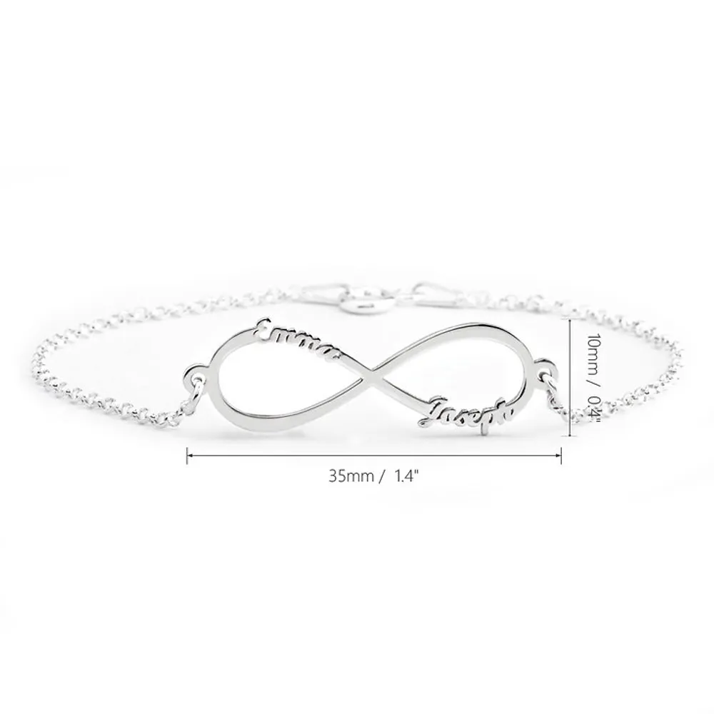 Gold & Silver Personalized Infinity Name Bracelet - FKJBRLU6268