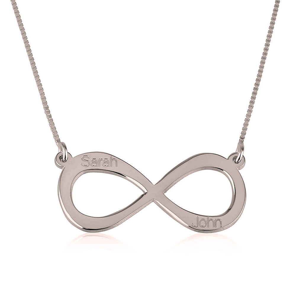 Silver 925 Personalized Infinity Necklace with Two Names - FKJNKLSLU6212