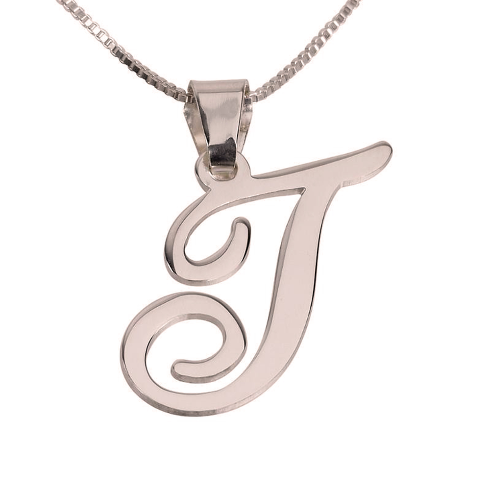 Gold & Silver Personalized Initial Pendant Necklace - FKJNKLU6189