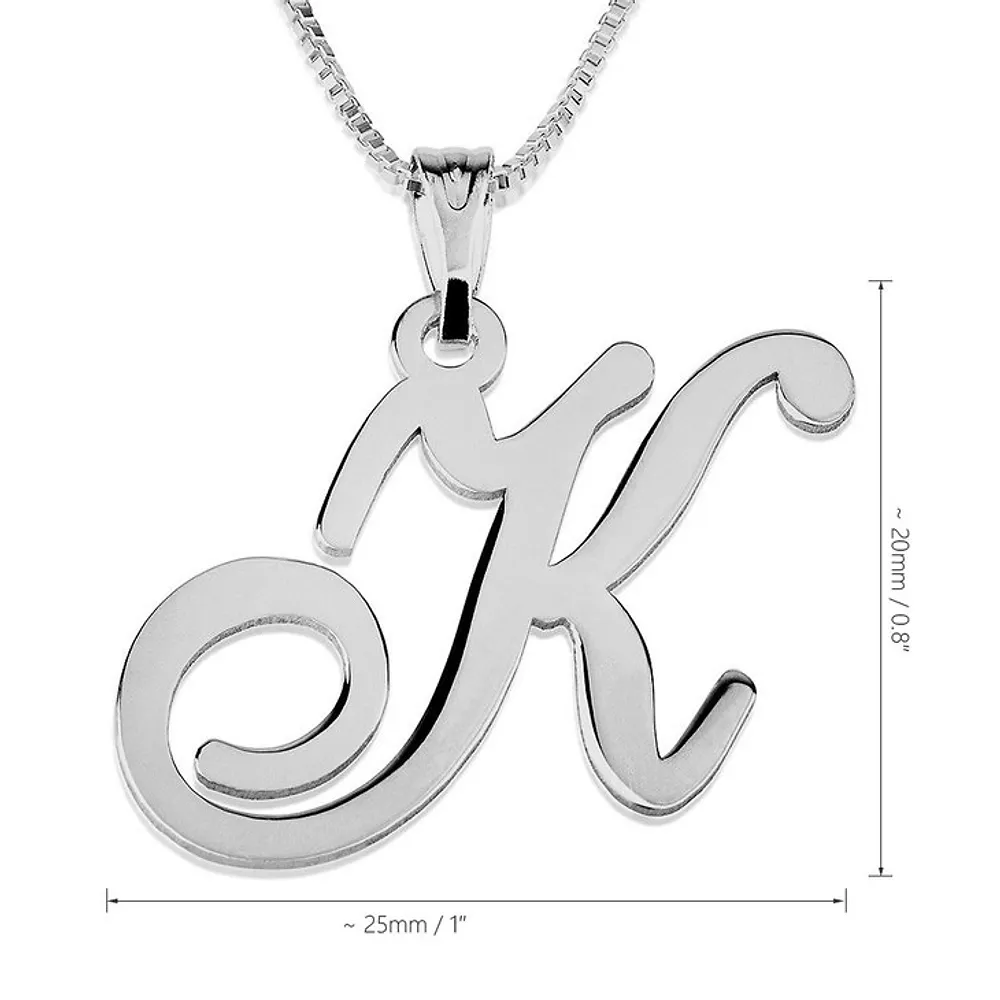 Gold & Silver Personalized Initial Pendant Necklace - FKJNKLU6189