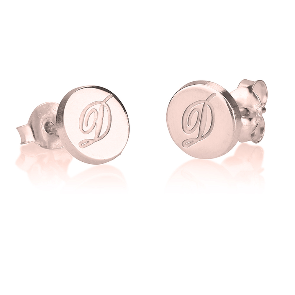 Gold & Silver Personalized Initial Studs Earrings - FKJERNU6247