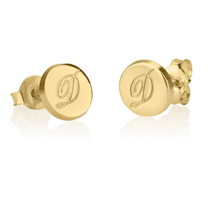 Gold & Silver Personalized Initial Studs Earrings - FKJERNU6247